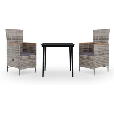 Zestaw stołów ogrodowych Maisonchic - Stal, Rattan, Szklany, Poduszki Zestaw stołów ogrodowych Maisonchic - Stal, Rattan, Szklany, Poduszki