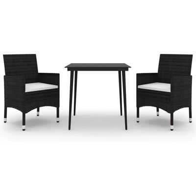Maisonchic Stahl-Garten Essgruppe - Resinrattan, Glas, 3-tlg Maisonchic Stahl-Garten Essgruppe - Resinrattan, Glas, 3-tlg