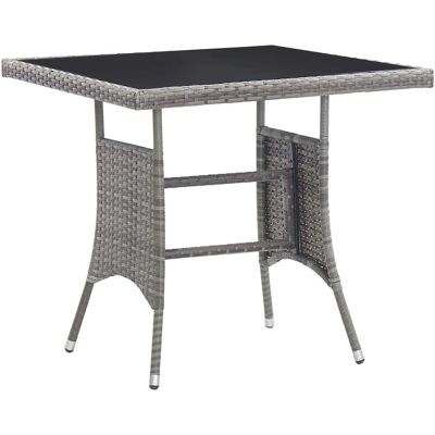 vidaXL Stół ogrodowy szary 80x80x74 cm Poly Rattan - Garden Table vidaXL Stół ogrodowy szary 80x80x74 cm Poly Rattan - Garden Table