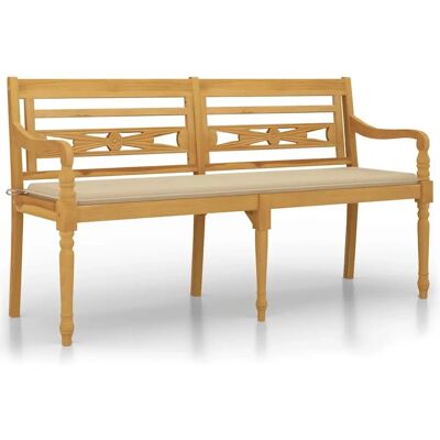 Maisonchic - Ławka z teaku z poduszką - 150 cm - Meble ogrodowe Maisonchic - Ławka z teaku z poduszką - 150 cm - Meble ogrodowe