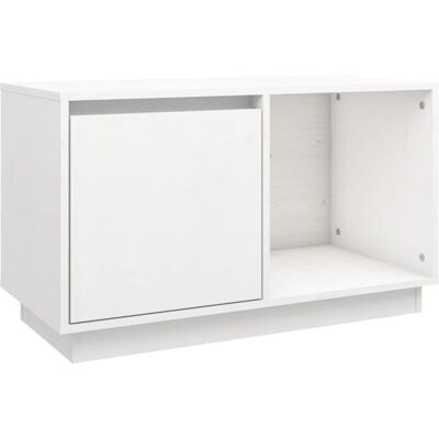vidaXL 814335 Weiße Kieferntisch - TV Schrank, Weiß, 74x35x44 cm - Fernsehmöbel vidaXL 814335 Weiße Kieferntisch - TV Schrank, Weiß, 74x35x44 cm - Fernsehmöbel