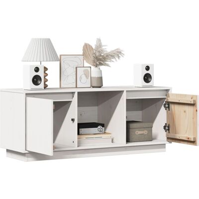vidaXL Weiße Kiefernholz TV-Schrank - Moderner Medienspeicher vidaXL Weiße Kiefernholz TV-Schrank - Moderner Medienspeicher
