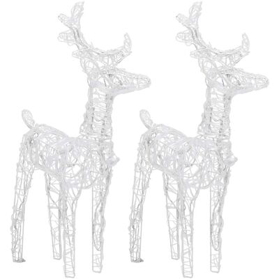 vidaXL Weihnachtselche - 2 Stück Kaltweiß 80 LEDs Acryl - Weihnachtselch-Lichter vidaXL Weihnachtselche - 2 Stück Kaltweiß 80 LEDs Acryl - Weihnachtselch-Lichter