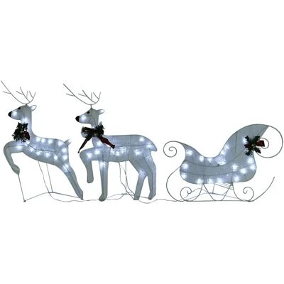 Décoration de Noël renne et traîneau vidaXL - 60 LEDs Extérieur Blanc - Publicité Décoration de Noël renne et traîneau vidaXL - 60 LEDs Extérieur Blanc - Publicité