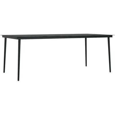 vidaXL Gartentisch mit Stahl und Glas Schwarz 200x100x74 cm vidaXL Gartentisch mit Stahl und Glas Schwarz 200x100x74 cm
