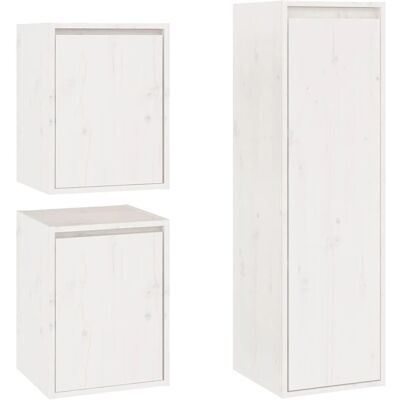 vidaXL 3100165 Weißes Massivholzkiefern-TV-Schrank - TV-Schrank vidaXL 3100165 Weißes Massivholzkiefern-TV-Schrank - TV-Schrank