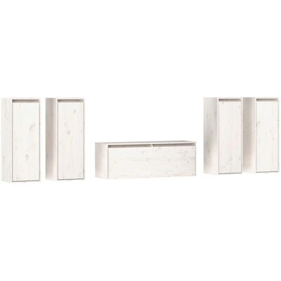 vidaXL 5x Massives Kiefernholz Wandmontierte TV Schränke - Modernes Set vidaXL 5x Massives Kiefernholz Wandmontierte TV Schränke - Modernes Set