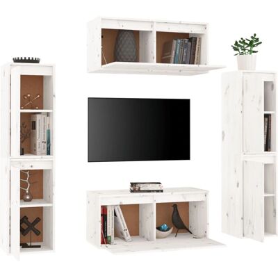 vidaXL 6x Massivholz Kiefern TV Schränke Wandmontiertes Regal Mehrfarbig vidaXL 6x Massivholz Kiefern TV Schränke Wandmontiertes Regal Mehrfarbig