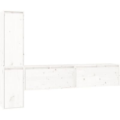 vidaXL TV-Schrank - Moderner Massivholz Kiefer - Weiß vidaXL TV-Schrank - Moderner Massivholz Kiefer - Weiß
