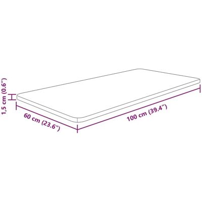 vidaXL Braune Unbehandelte Massiv Eichenholzbadezimmertheke - 100x60x1,5 cm vidaXL Braune Unbehandelte Massiv Eichenholzbadezimmertheke - 100x60x1,5 cm
