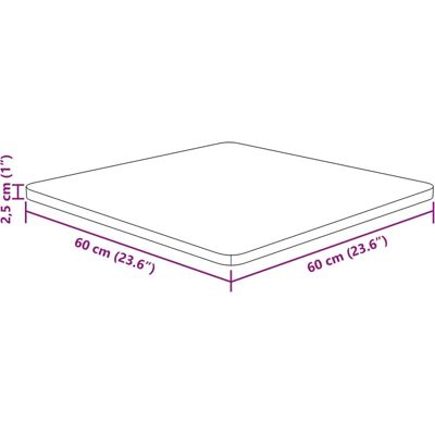 vidaXL Massivholz Eichenholz Quadratische Tischplatte - Tischplatte, Braun, 60x60x2.5 cm vidaXL Massivholz Eichenholz Quadratische Tischplatte - Tischplatte, Braun, 60x60x2.5 cm