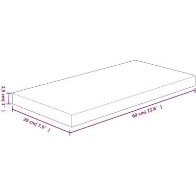 vidaXL Massief eikenhouten plank onbehandeld 60x20x2,5 cm vidaXL Massief eikenhouten plank onbehandeld 60x20x2,5 cm