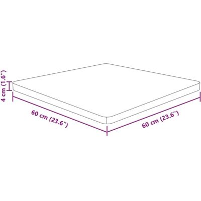 vidaXL Massive Eichenholz Quadratischer Tischplatte - 60x60x4 cm vidaXL Massive Eichenholz Quadratischer Tischplatte - 60x60x4 cm