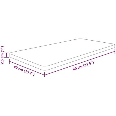 vidaXL Dunkelbraune Eichenbadplatte - 80x40x2,5cm vidaXL Dunkelbraune Eichenbadplatte - 80x40x2,5cm