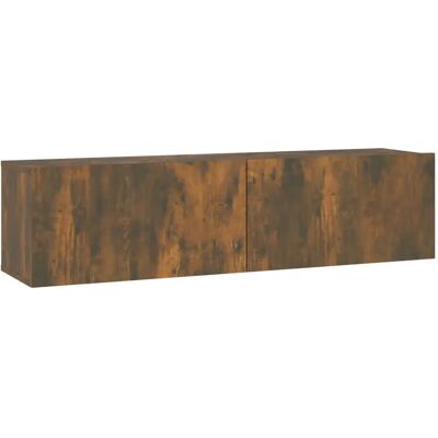 vidaXL 815099 Wandmontiertes TV-Sideboard aus Räuchereiche vidaXL 815099 Wandmontiertes TV-Sideboard aus Räuchereiche