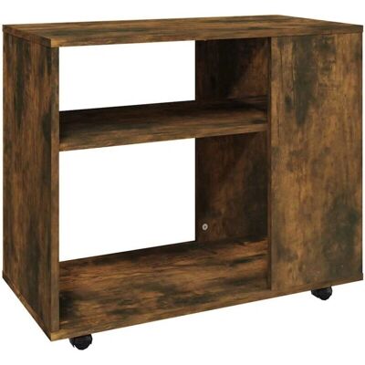 vidaXL Rauch-Eiche Beistelltisch - Verbundholz, 70x35x55 cm vidaXL Rauch-Eiche Beistelltisch - Verbundholz, 70x35x55 cm