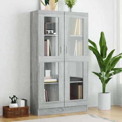 Vitrine vidaXL Sonoma Grise - 82.5x30.5x150 cm - Vitrine - Publicité Vitrine vidaXL Sonoma Grise - 82.5x30.5x150 cm - Vitrine - Publicité
