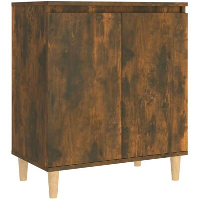 Buffet en Chêne Fumé vidaXL - 60x35x70 cm - Meuble de salon - Publicité Buffet en Chêne Fumé vidaXL - 60x35x70 cm - Meuble de salon - Publicité