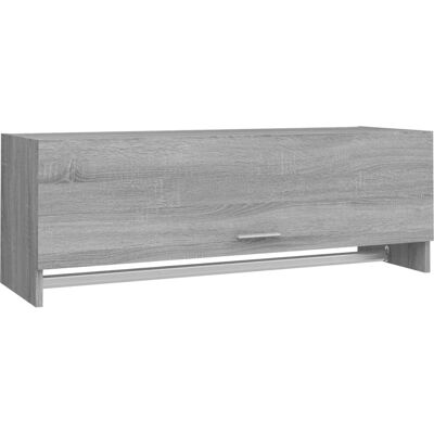 vidaXL Sonoma Grijs Garderobekast - Houten Kast met Stang vidaXL Sonoma Grijs Garderobekast - Houten Kast met Stang