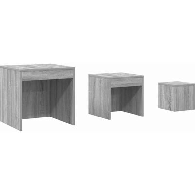 vidaXL 3-delige Nestende Tafels Grijs Sonoma - Woonkamer Meubels vidaXL 3-delige Nestende Tafels Grijs Sonoma - Woonkamer Meubels