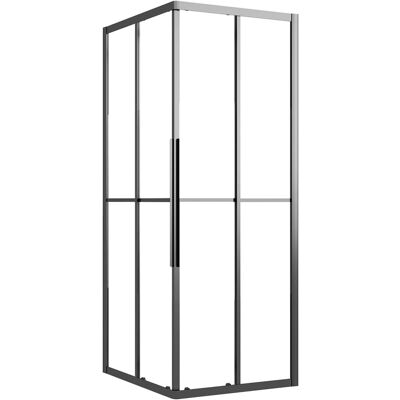 Cabina Doccia ESG Nera vidaXL - Incastro angolare per bagno Cabina Doccia ESG Nera vidaXL - Incastro angolare per bagno