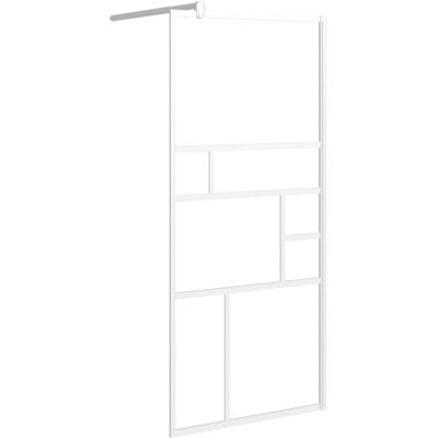 vidaXL Weiße Walk-in-Duschwand 90x195cm mit Glas vidaXL Weiße Walk-in-Duschwand 90x195cm mit Glas