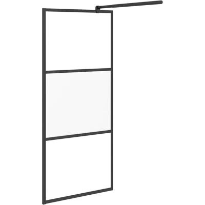 vidaXL Walk-in Duschwand - 90x195 cm, Schwarz, ESG Sicherheitsglas vidaXL Walk-in Duschwand - 90x195 cm, Schwarz, ESG Sicherheitsglas