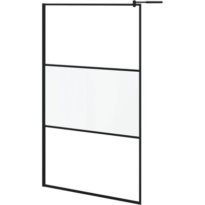 vidaXL Walk-in-Duschwand 115x195 cm Halbfrostes ESG Glas Schwarz Duschwand - Duschwand vidaXL Walk-in-Duschwand 115x195 cm Halbfrostes ESG Glas Schwarz Duschwand - Duschwand