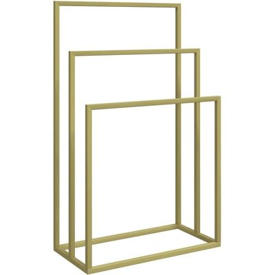 vidaXL Złoty 48x24x79 cm Wolnostojący Stojak na Ręczniki z Żelaza - Przechowywanie Łazienki vidaXL Złoty 48x24x79 cm Wolnostojący Stojak na Ręczniki z Żelaza - Przechowywanie Łazienki