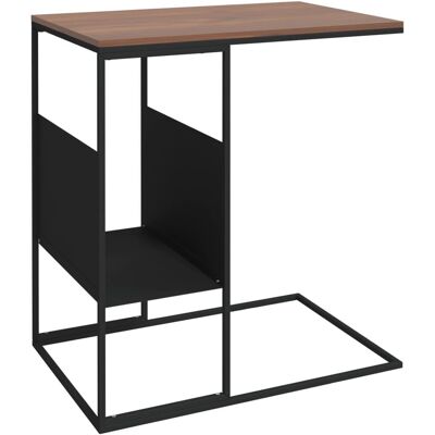 vidaXL 343104 Schwarzer und Brauner C-Form Beistelltisch aus Holz vidaXL 343104 Schwarzer und Brauner C-Form Beistelltisch aus Holz