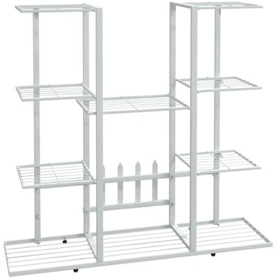 vidaXL Weißes Eisen Blumenständer 94,5x25x89 cm - Pflanzenregal Ecke vidaXL Weißes Eisen Blumenständer 94,5x25x89 cm - Pflanzenregal Ecke