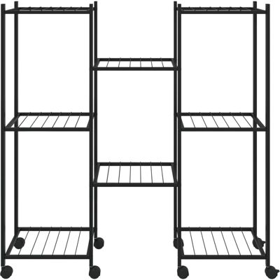 vidaXL Pflanzenständer mit Rädern 83x25x83,5 cm Schwarz Eisen - Pflanzständer vidaXL Pflanzenständer mit Rädern 83x25x83,5 cm Schwarz Eisen - Pflanzständer