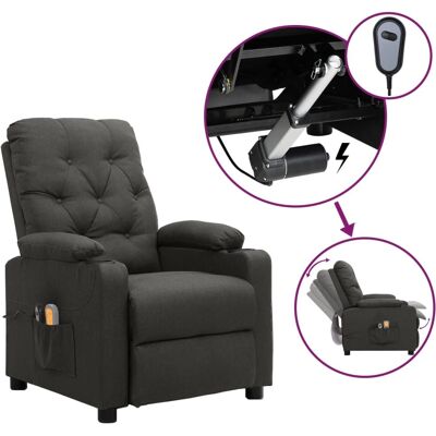 VIDAXL Fauteuil de Massage Électrique Reclinable - Tissu Gris Foncé - Publicité VIDAXL Fauteuil de Massage Électrique Reclinable - Tissu Gris Foncé - Publicité