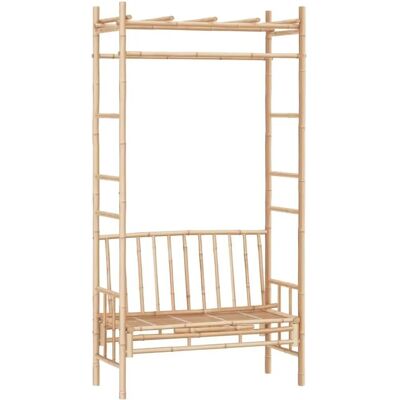 vidaXL Gartensitzbank mit Pergola 116 cm Bambus - Gartenbank mit Pergola vidaXL Gartensitzbank mit Pergola 116 cm Bambus - Gartenbank mit Pergola