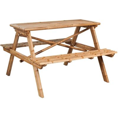 VidaXL Outdoor Table Brown - Picnic, Bamboo, 115x115x81cm VidaXL Outdoor Table Brown - Picnic, Bamboo, 115x115x81cm