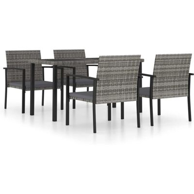 vidaXL Ulkokalustesarja - 140 cm harmaa 5 kpl vidaXL Ulkokalustesarja - 140 cm harmaa 5 kpl