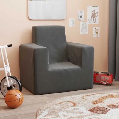vidaXL Kinderbank Anthracite Pluche - Kinderbank vidaXL Kinderbank Anthracite Pluche - Kinderbank