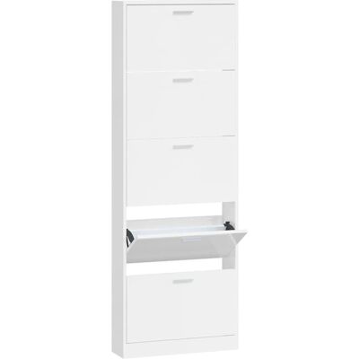 vidaXL Hochglanz Weiß Schuhschrank 59x17x169 cm - Schuhschrank vidaXL Hochglanz Weiß Schuhschrank 59x17x169 cm - Schuhschrank