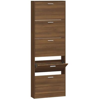 vidaXL Schuhschrank Braun Eiche 59x17x169 cm - Schuhschrank vidaXL Schuhschrank Braun Eiche 59x17x169 cm - Schuhschrank