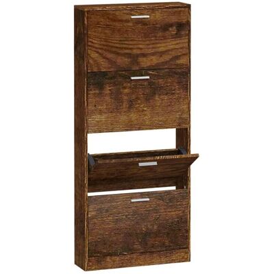 vidaXL Schuhschrank aus geräucherter Eiche 59x17x150 cm - Schuhaufbewahrung vidaXL Schuhschrank aus geräucherter Eiche 59x17x150 cm - Schuhaufbewahrung