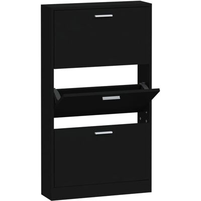 Mueble zapatero negro 59x17x108 cm madera contrachapada Mueble zapatero negro 59x17x108 cm madera contrachapada
