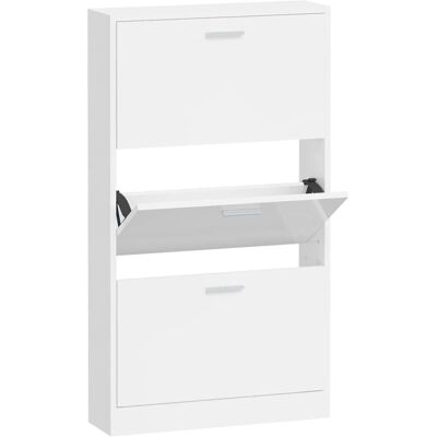 vidaXL Hochglanz Weiß 59x17x108 cm Schuhschrank - Aufbewahrungs Möbel vidaXL Hochglanz Weiß 59x17x108 cm Schuhschrank - Aufbewahrungs Möbel