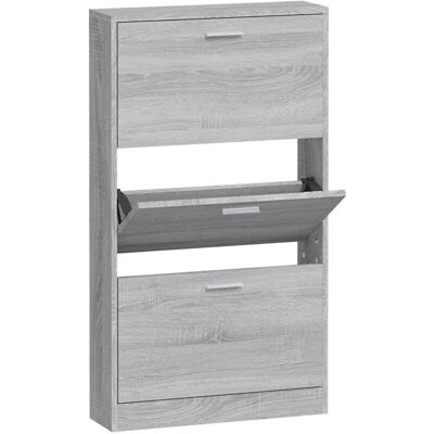 vidaXL Schuhschrank Grau Sonoma 59x17x108 cm - Schuhschrank vidaXL Schuhschrank Grau Sonoma 59x17x108 cm - Schuhschrank