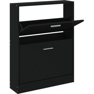 vidaXL Schwarzer 59x17x81 cm Schuhschrank Mehrere Schubladen Organizer Möbel vidaXL Schwarzer 59x17x81 cm Schuhschrank Mehrere Schubladen Organizer Möbel