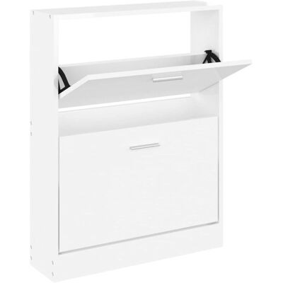 vidaXL White High Gloss Shoe Cabinet 59x17x81 cm vidaXL White High Gloss Shoe Cabinet 59x17x81 cm