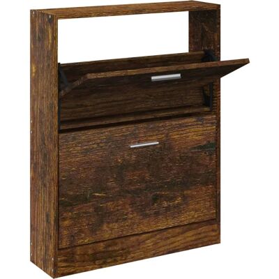 vidaXL Räuchereiche Schuhschrank 59x17x81 cm - Schuhschrank vidaXL Räuchereiche Schuhschrank 59x17x81 cm - Schuhschrank