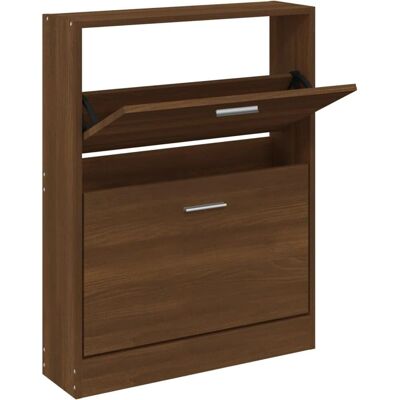 vidaXL Schuhschrank Eiche Braun 59x17x81cm - Schuhschrank vidaXL Schuhschrank Eiche Braun 59x17x81cm - Schuhschrank