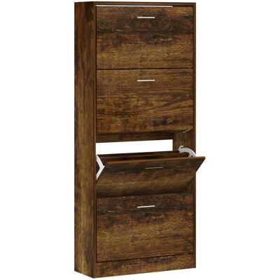 vidaXL Schuhschrank Rauch-Eiche - 2 Schubladen - Schuhschrank vidaXL Schuhschrank Rauch-Eiche - 2 Schubladen - Schuhschrank