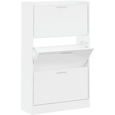 vidaXL Hochglanz Weiß Schuhschrank 63x24x103 cm Modernes Möbel vidaXL Hochglanz Weiß Schuhschrank 63x24x103 cm Modernes Möbel