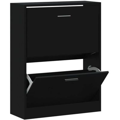 vidaXL Schwarzer Schuhschrank 63x24x81 cm - Schuhschrank vidaXL Schwarzer Schuhschrank 63x24x81 cm - Schuhschrank